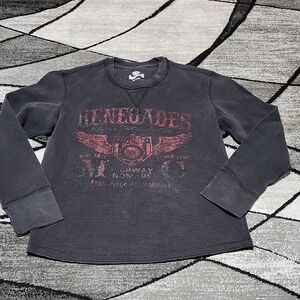 ROEBUCK & CO. BLACK & RED GRAPHIC CREW-NECK LONG-SLEEVE THERMAL SHIRT